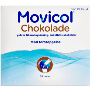 Movicol Chokolade 20 stk Pulver til oral opløsning, enkeltdosisbeholder