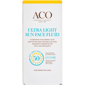 ACO Sun Face Ultra Light Fluid Uden Parfume SPF 50+ 40 ml