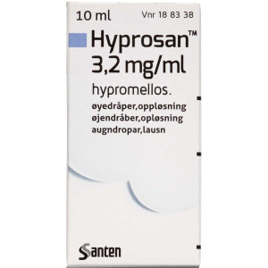 Santen oy Hyprosan 3,2 mg/ml 10 ml Øjendråber, opløsning