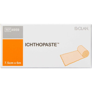Ichthopaste ICHTOPASTE Zinklimbandage 7,5 cm x 6 m Medicinsk udstyr 1 stk