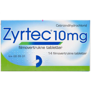 Ucb nordic Zyrtec 10 mg 14 stk Filmovertrukne tabletter