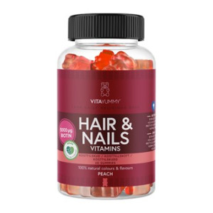 VitaYummy Hair & Nails, Peach Kosttilskud 60 stk