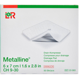Metalline Drænkompres 6 x 7 cm Medicinsk udstyr 50 stk