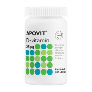 Apovit D3-vitamin 25 mikg Kosttilskud 200 stk
