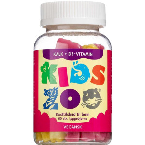 Kids Zoo Kalk + D3-Vitamin Kosttilskud 60 stk