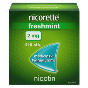 Nicorette Freshmint 2 mg 210 stk Medicinsk tyggegummi