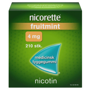 Nicorette Fruitmint 4 mg 210 stk Medicinsk tyggegummi