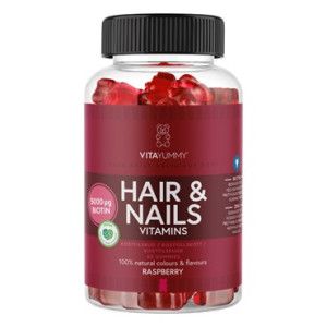 VitaYummy Hair & Nails, Raspberry Kosttilskud 60 stk