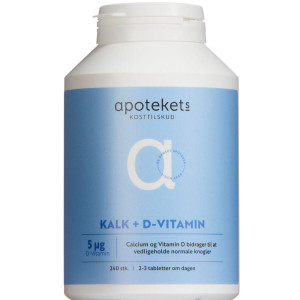 Apotekets Kalk og D-vitamin 5 mikg Kosttilskud 240 stk