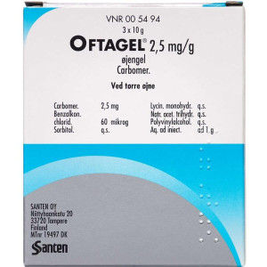 Santen oy Oftagel 2,5 mg/g 30 g Øjengel