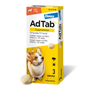 AdTab til hunde >5.5-11 kg 225 mg 6 stk Tyggetabletter