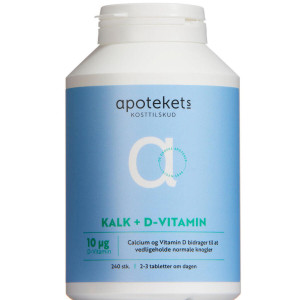 Apotekets Kalk + D-vitamin 10 mikg Kosttilskud 240 stk