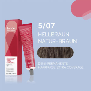 Londa Professional Demi-Permanente Cremehaarfarbe Extra Coverage 5/07 Hellbraun Natur Braun, Tube 60 ml