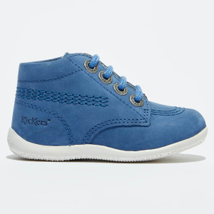 Kickers - Bottillons Bébé en Velours de cuir bleus 19