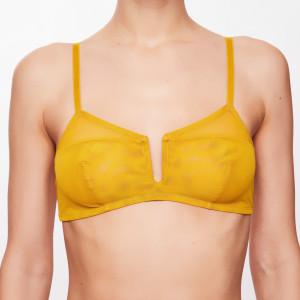 Dnud - Soutien-Gorge Brassière sans armatures Naples moutarde 85 C