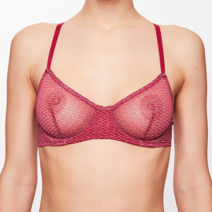 Dnud - Soutien-Gorge Corbeille Babylon à rayures bordeaux/blanc 85 C