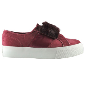 Superga - Baskets en velours Fur bordeaux 37
