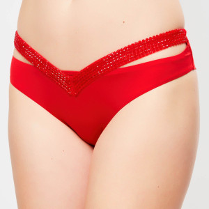 La Perla - Bas de maillot Glimmering Soutache rouge 40