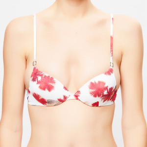 La Perla - Haut de maillot Fleur de Plume fleuri blanc/rouge T.40/A