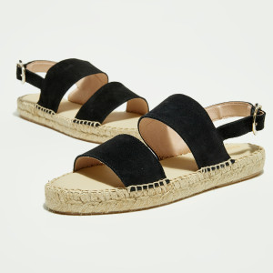Quartier Latin - Sandales en Velours de Cuir  noires 36