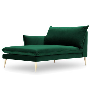 Milo Casa - Méridienne Gauche en velours Elio vert bouteille - 170x107x97 cm OS