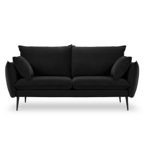 Milo Casa - Canapé Velours Elio noir - 158x100x97 cm OS