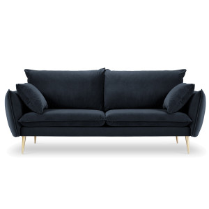 Milo Casa - Canapé Velours Elio bleu foncé - 228x100x97 cm OS