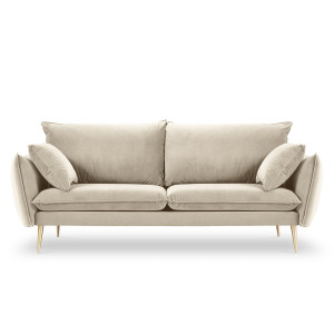 Milo Casa - Canapé Velours Elio beige - 228x100x97 cm OS