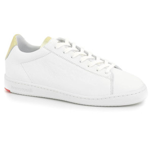 Le Coq Sportif - Baskets en Cuir Blazon Made In France blanc/doré 36