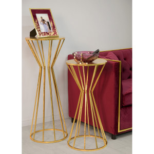 Mauro Ferretti - Table d'appoint haut Stick Glam doré - D.38x100 cm OS