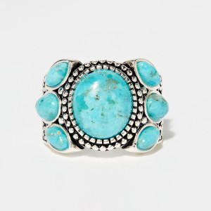 Amazonia - Bague Pilli en Argent massif & Turquoise 6.8 ct 50