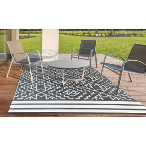 Pratik Garden - Tapis extérieur inca gris/blanc - 160x240 cm OS