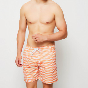 Flavio Swimwear - Short de bain Highs orange/blanc S
