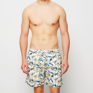 Flavio Swimwear - Short de bain Strelitzia blanc/bleu/vert M