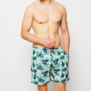 Flavio Swimwear - Short de bain Calathea blanc/vert XXL