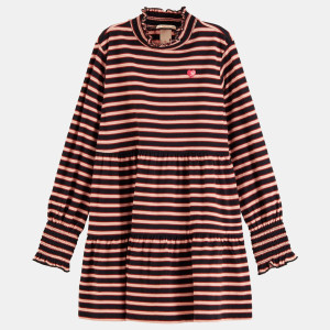 Scotch & Soda - Robe trapèze à rayures noir/rose 16 A