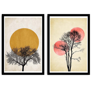 Wall Addiction - Tableau encadré décoratif 2 pièces multicolore - 36x51 cm OS