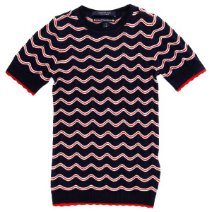 Scotch & Soda - Top en maille Vague bleu/rouge 8 A