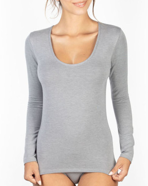 Mare - T-Shirt Marion en Micromodal gris clair XL