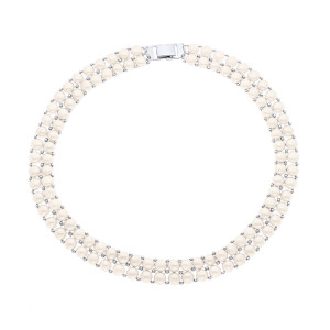 Mitzuko - Collier 2 rangs Perles d'Eau Douce blanc nacre OS