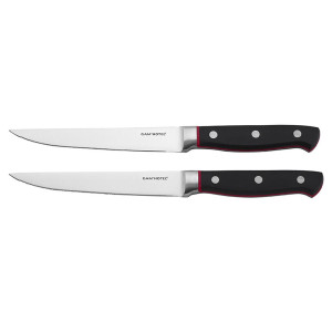 Gam'Hotel - 2 Couteaux à steak Hiro noir/rouge  - 25 cm OS