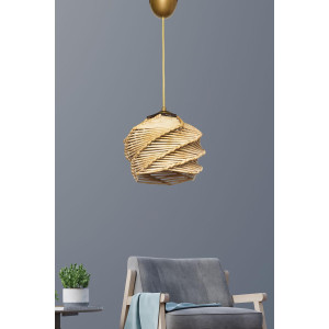 Asir Group LLC - Suspension Primante doré/beige - 20x20x16 cm OS