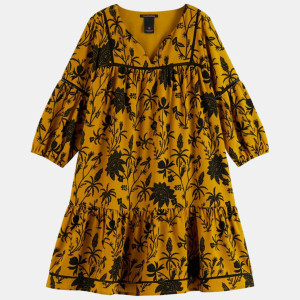 Scotch & Soda - Robe manches 3/4 print marron 14 A