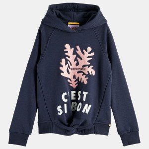 Scotch & Soda - Sweat à capuche corail bleu marine 14 A