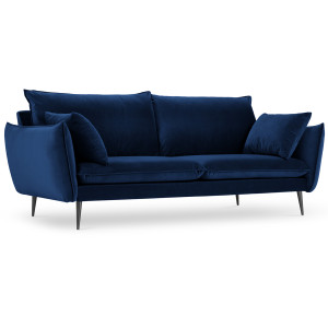Milo Casa - Canapé Velours Elio bleu roi - 198x100x97 cm OS