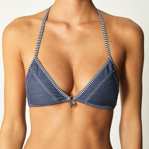 Bikini Bar - Haut de Maillot triangle Pranadda bleu marine 40