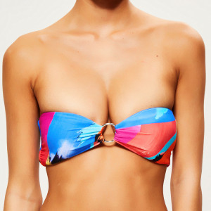 Seafolly - Haut de Maillot bandeau imprimé multicolore 38