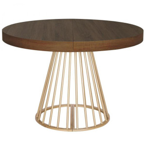 Menzzo - Table ronde extensible Soare marron - 110x110-160-210-260x76 cm OS