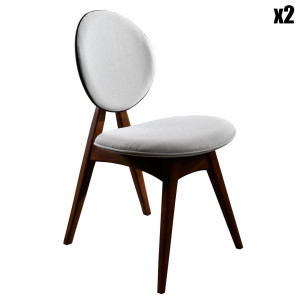 Wooden Art - 2 Chaises Touch marron/crème - 54x93x55 cm OS