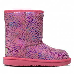 Ugg - Boots fourrées Laine en Velours de Cuir Spots métallisé roses TF.35/TUS.3